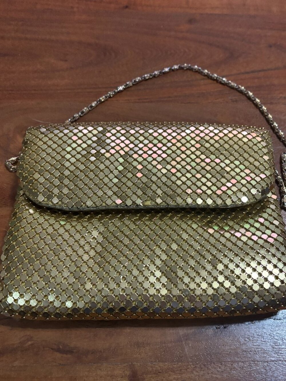 Vintage Gold Mesh Evening Bag/purse Chain Strap